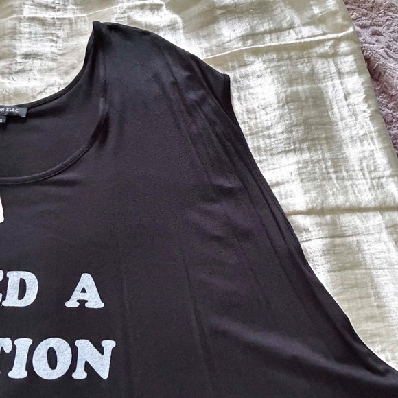 SLEEPSHIRT, MADE IN CANADA!, BLACK with I NEED A VACATION WHITE PRINT, SIZE 4X, - Picture 6 of 9